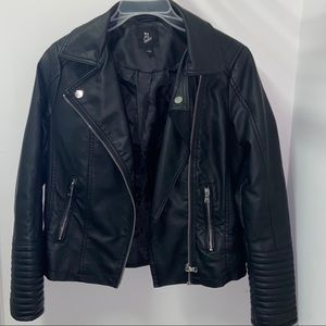 Art Class Black Faux Leather Moto Jacket